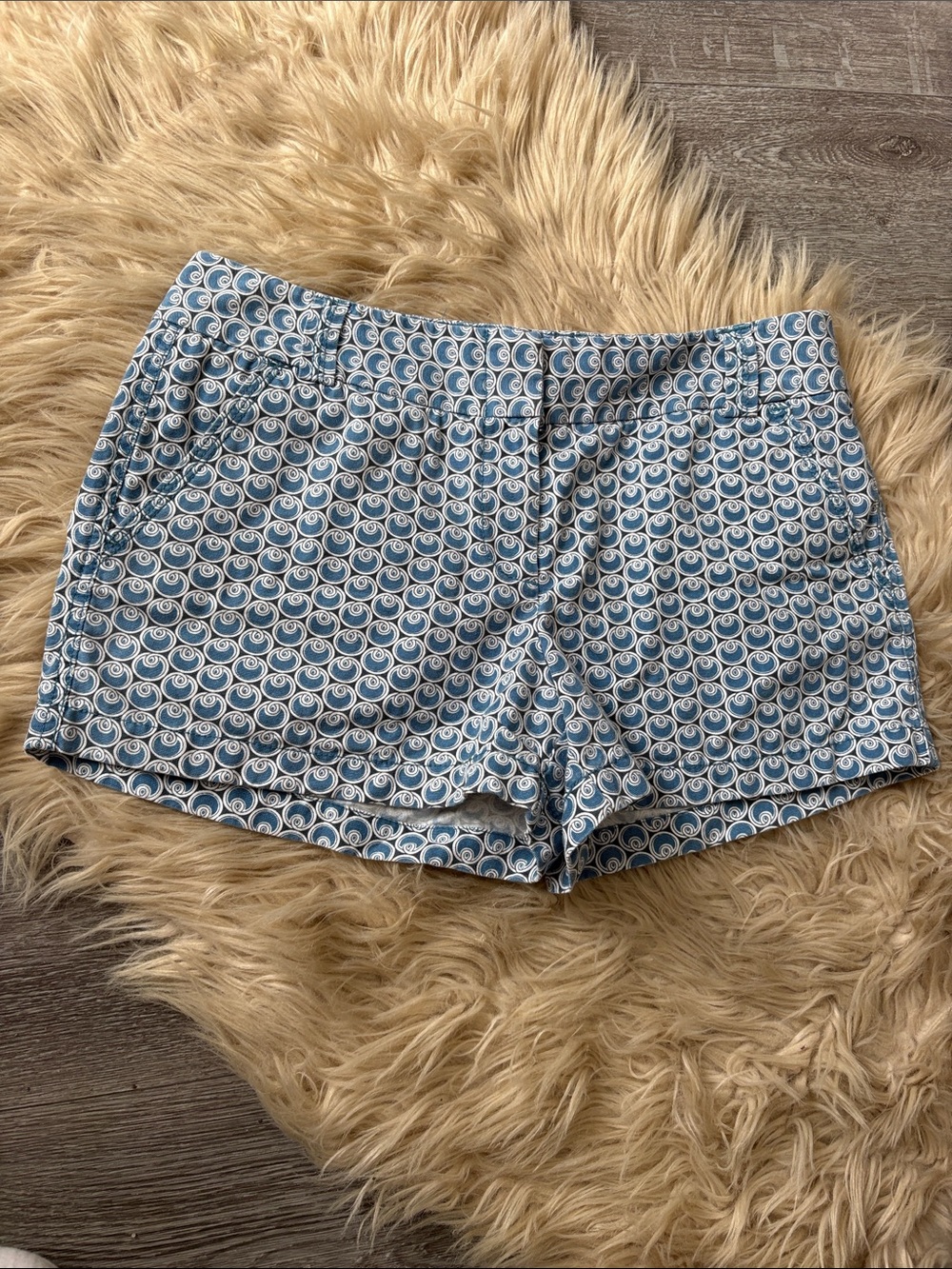 J. Crew Blue and White Swirl Pattern Women's Shorts